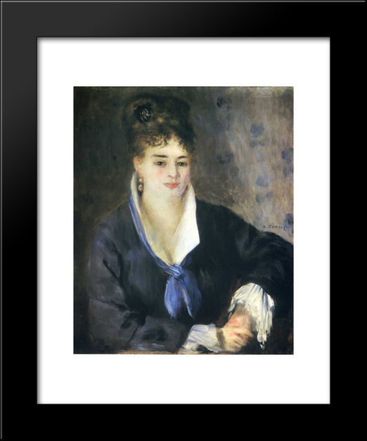 Lady In A Black Dress 20x24 Black Modern Wood Framed Art Print Poster by Renoir, Pierre Auguste