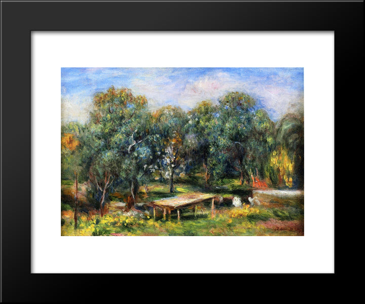 Landscape At Collettes 20x24 Black Modern Wood Framed Art Print Poster by Renoir, Pierre Auguste