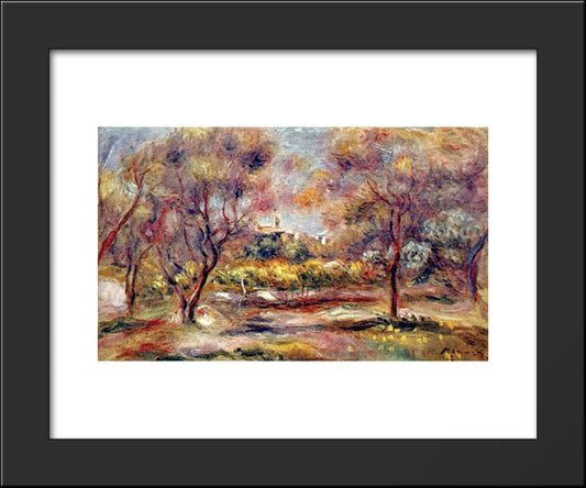 Landscape At Grasse 20x24 Black Modern Wood Framed Art Print Poster by Renoir, Pierre Auguste