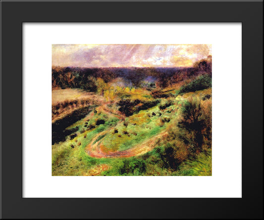 Landscape At Wargemont 20x24 Black Modern Wood Framed Art Print Poster by Renoir, Pierre Auguste