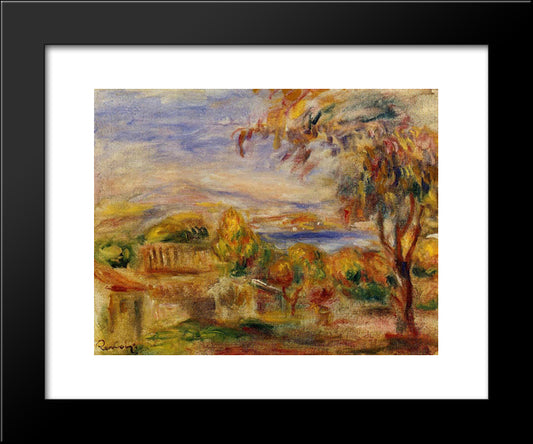 Landscape By The Sea 20x24 Black Modern Wood Framed Art Print Poster by Renoir, Pierre Auguste