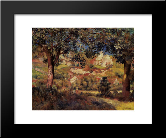 Landscape In La Roche Guyon 20x24 Black Modern Wood Framed Art Print Poster by Renoir, Pierre Auguste