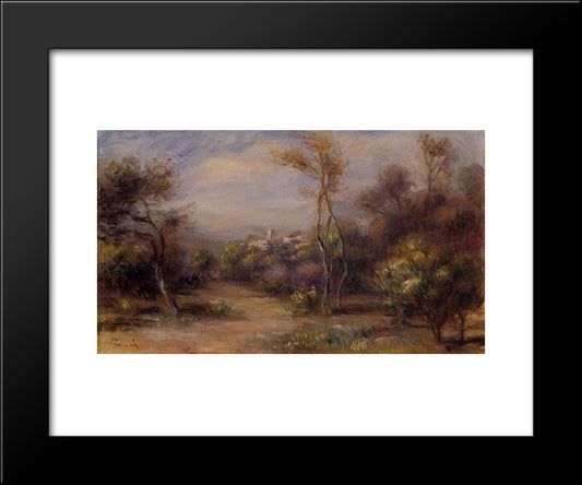 Landscape Near Cagnes 20x24 Black Modern Wood Framed Art Print Poster by Renoir, Pierre Auguste