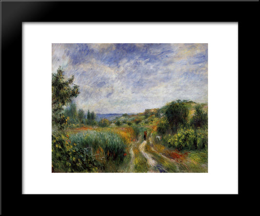 Landscape Near Essoyes 20x24 Black Modern Wood Framed Art Print Poster by Renoir, Pierre Auguste
