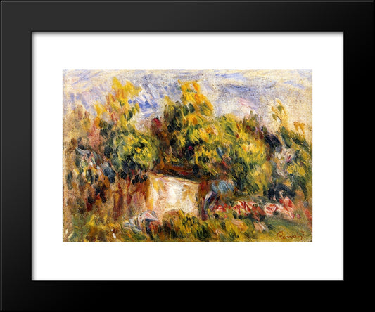 Landscape With Cabin 20x24 Black Modern Wood Framed Art Print Poster by Renoir, Pierre Auguste