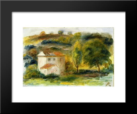 Landscape With White House 20x24 Black Modern Wood Framed Art Print Poster by Renoir, Pierre Auguste