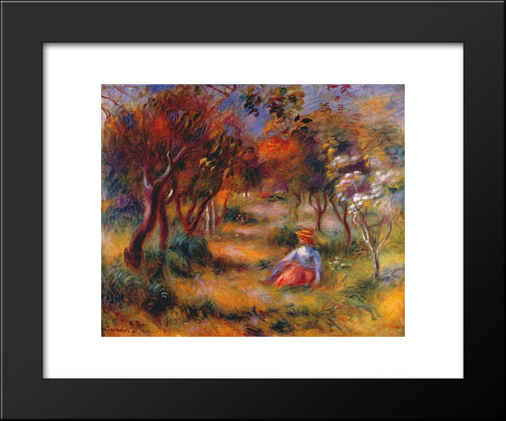 Le Jardin De La Poste (Cagnes) 20x24 Black Modern Wood Framed Art Print Poster by Renoir, Pierre Auguste