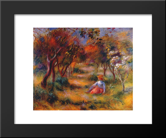 Le Jardin De La Poste (Cagnes) 20x24 Black Modern Wood Framed Art Print Poster by Renoir, Pierre Auguste