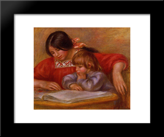 Leontine And Coco 20x24 Black Modern Wood Framed Art Print Poster by Renoir, Pierre Auguste