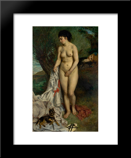 Lise On The Bank Of The Seine 20x24 Black Modern Wood Framed Art Print Poster by Renoir, Pierre Auguste