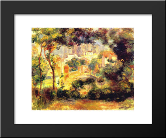 Looking Out At The Sacre Coeur 20x24 Black Modern Wood Framed Art Print Poster by Renoir, Pierre Auguste