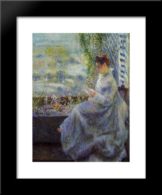 Madame Chocquet Reading 20x24 Black Modern Wood Framed Art Print Poster by Renoir, Pierre Auguste
