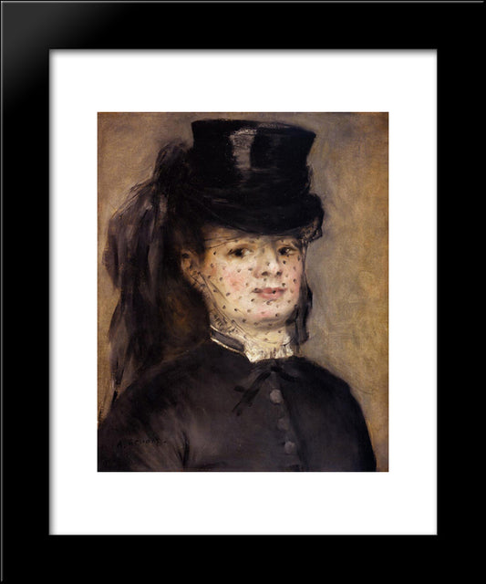 Madame Darras As An Horsewoman 20x24 Black Modern Wood Framed Art Print Poster by Renoir, Pierre Auguste