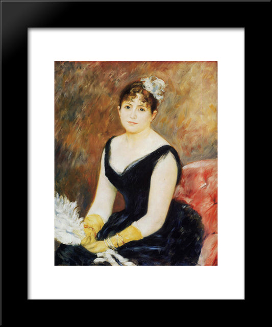 Madame Leon Clapisson (Marie Henriette Valentine Billet) 20x24 Black Modern Wood Framed Art Print Poster by Renoir, Pierre Auguste