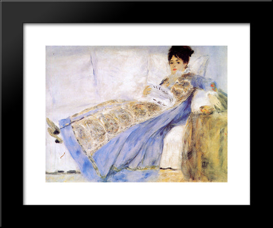 Madame Monet 20x24 Black Modern Wood Framed Art Print Poster by Renoir, Pierre Auguste