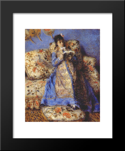 Madame Monet Reading 20x24 Black Modern Wood Framed Art Print Poster by Renoir, Pierre Auguste