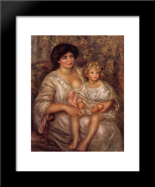 Madame Thurneyssan And Her Daughter 20x24 Black Modern Wood Framed Art Print Poster by Renoir, Pierre Auguste
