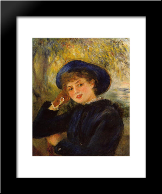 Mademoiselle Demarsy (Woman Leaning On Her Elbow) 20x24 Black Modern Wood Framed Art Print Poster by Renoir, Pierre Auguste