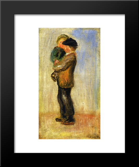 Man Carrying A Boy 20x24 Black Modern Wood Framed Art Print Poster by Renoir, Pierre Auguste