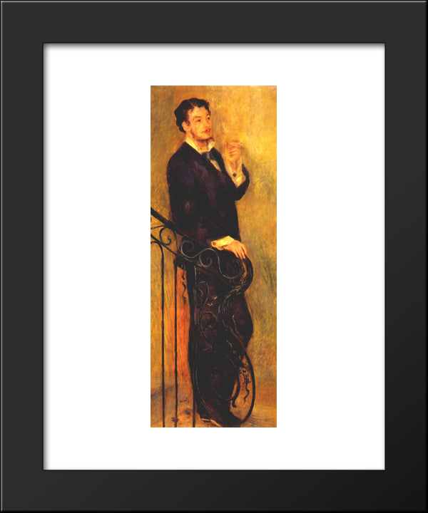 Man On A Staircase 20x24 Black Modern Wood Framed Art Print Poster by Renoir, Pierre Auguste