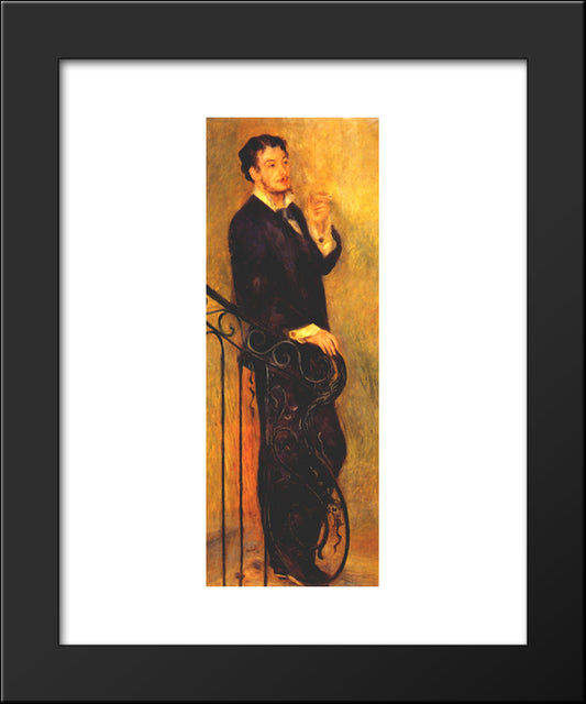 Man On A Staircase 20x24 Black Modern Wood Framed Art Print Poster by Renoir, Pierre Auguste
