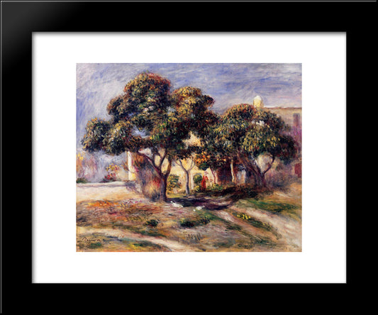 Medlar Trees, Cagnes 20x24 Black Modern Wood Framed Art Print Poster by Renoir, Pierre Auguste