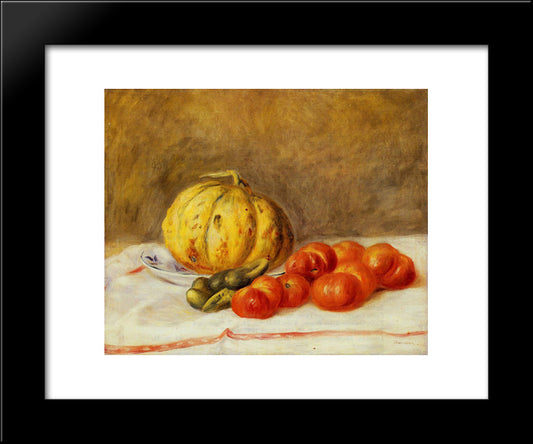 Melon And Tomatos 20x24 Black Modern Wood Framed Art Print Poster by Renoir, Pierre Auguste