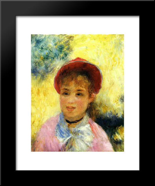 Modele From The Moulin De La Galette 20x24 Black Modern Wood Framed Art Print Poster by Renoir, Pierre Auguste