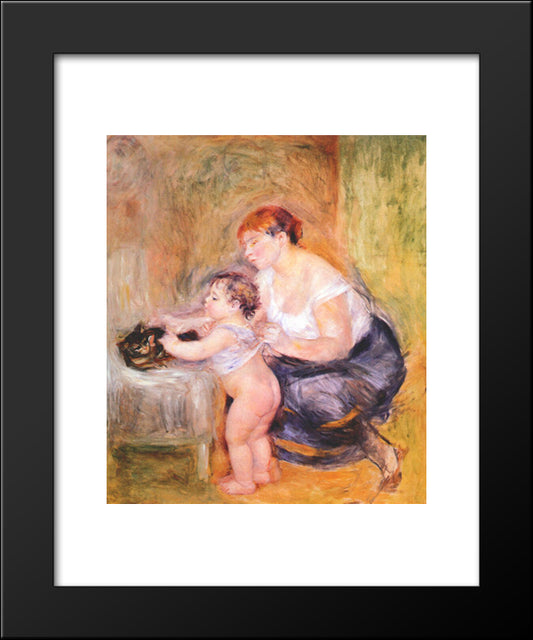 Mother And Child 20x24 Black Modern Wood Framed Art Print Poster by Renoir, Pierre Auguste