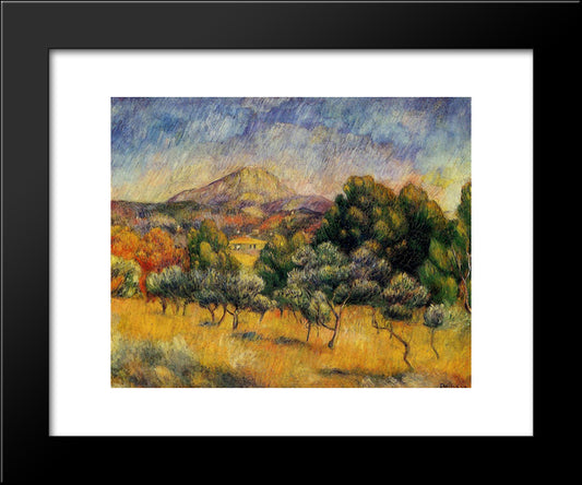 Mount Sainte Victoire 20x24 Black Modern Wood Framed Art Print Poster by Renoir, Pierre Auguste