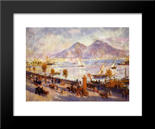 Mount Vesuvius In The Morning 20x24 Black Modern Wood Framed Art Print Poster by Renoir, Pierre Auguste