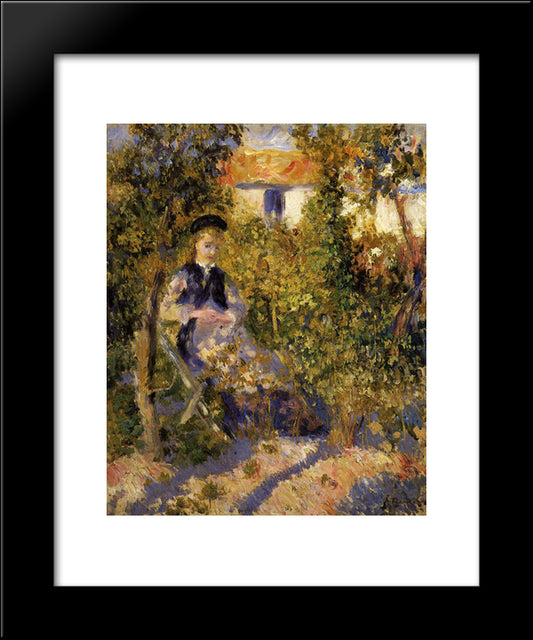 Nini In The Garden 20x24 Black Modern Wood Framed Art Print Poster by Renoir, Pierre Auguste