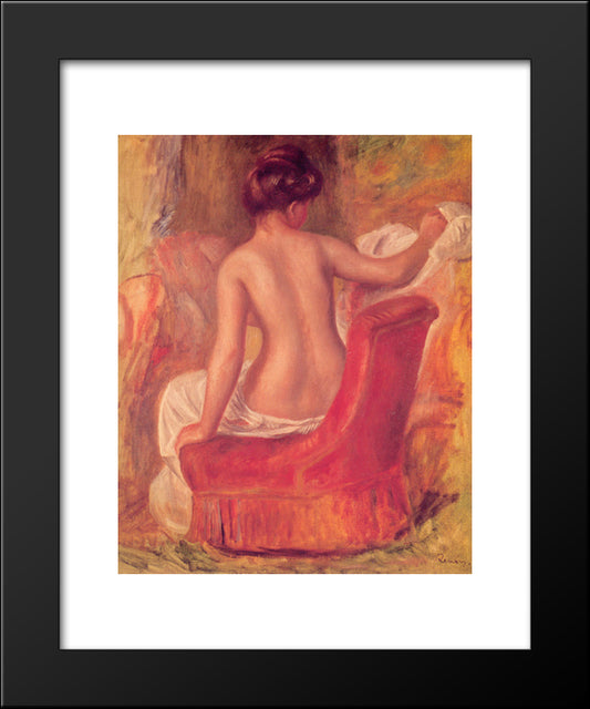 Nude In A Chair 20x24 Black Modern Wood Framed Art Print Poster by Renoir, Pierre Auguste