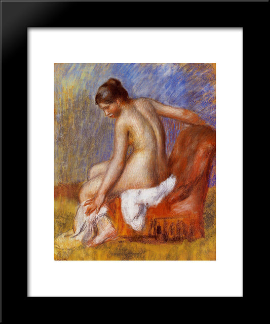 Nude In An Armchair 20x24 Black Modern Wood Framed Art Print Poster by Renoir, Pierre Auguste