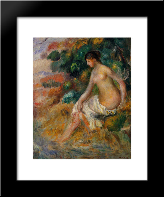 Nude In The Greenery 20x24 Black Modern Wood Framed Art Print Poster by Renoir, Pierre Auguste