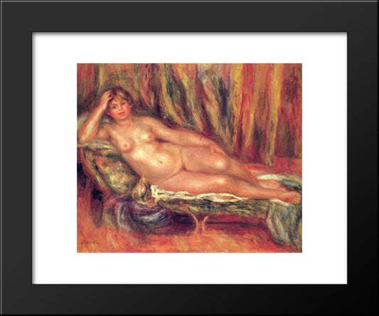 Nude On A Couch 20x24 Black Modern Wood Framed Art Print Poster by Renoir, Pierre Auguste