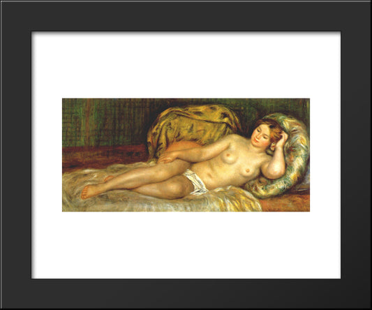 Nude Reclining On Cushions 20x24 Black Modern Wood Framed Art Print Poster by Renoir, Pierre Auguste