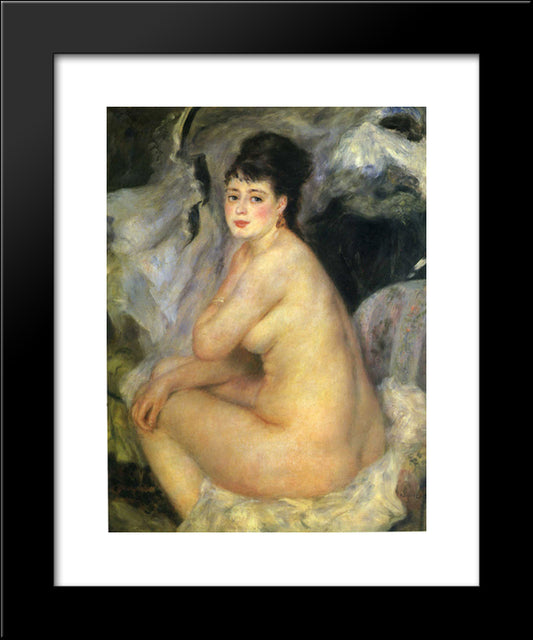 Nude Seated On A Sofa 20x24 Black Modern Wood Framed Art Print Poster by Renoir, Pierre Auguste