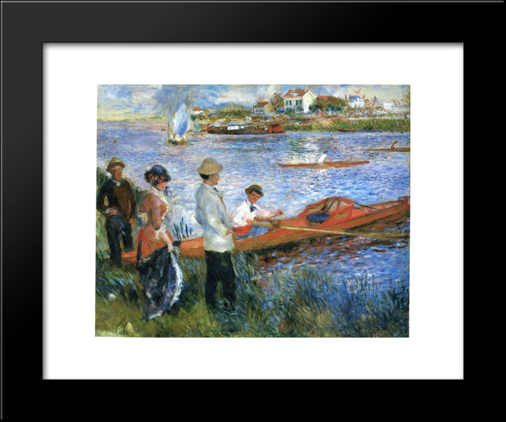Oarsmen At Chatou 20x24 Black Modern Wood Framed Art Print Poster by Renoir, Pierre Auguste