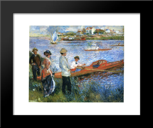 Oarsmen At Chatou 20x24 Black Modern Wood Framed Art Print Poster by Renoir, Pierre Auguste