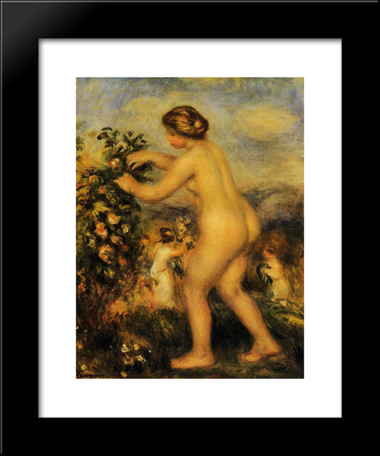 Ode To Flowers (After Anacreon) 20x24 Black Modern Wood Framed Art Print Poster by Renoir, Pierre Auguste