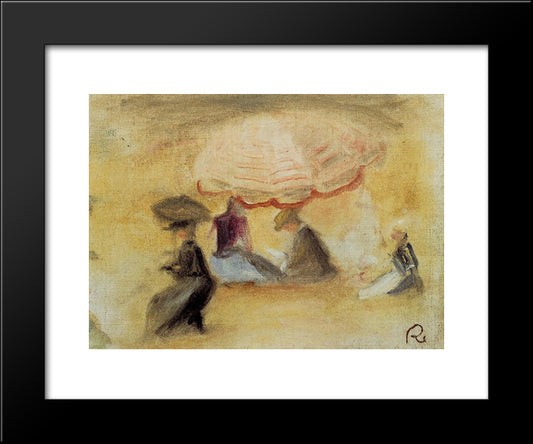 On The Beach 20x24 Black Modern Wood Framed Art Print Poster by Renoir, Pierre Auguste