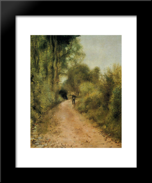 On The Path 20x24 Black Modern Wood Framed Art Print Poster by Renoir, Pierre Auguste