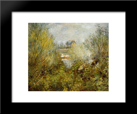 On The Seine, Near Argenteuil 20x24 Black Modern Wood Framed Art Print Poster by Renoir, Pierre Auguste