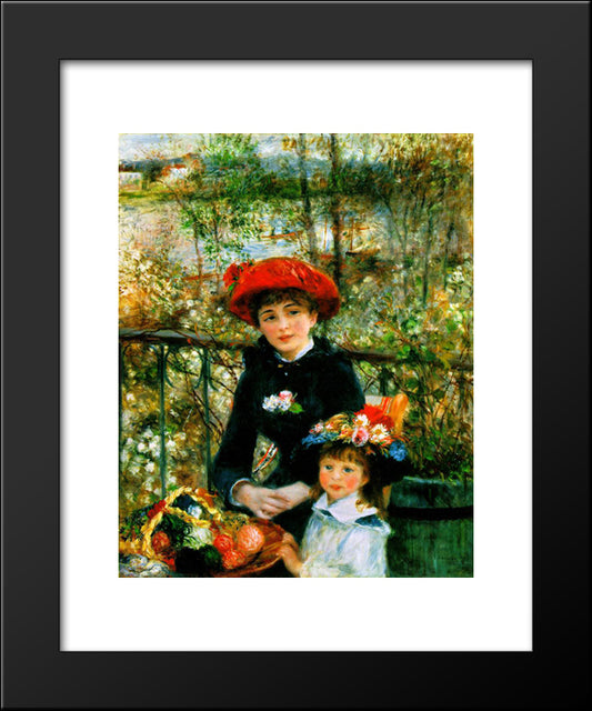 On The Terrace 20x24 Black Modern Wood Framed Art Print Poster by Renoir, Pierre Auguste