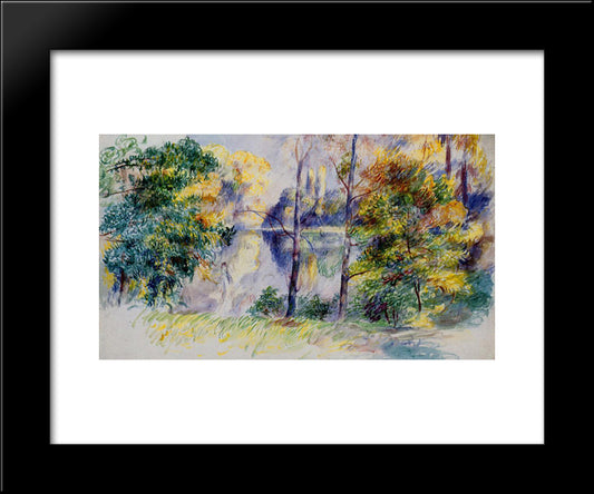 Park Scene 20x24 Black Modern Wood Framed Art Print Poster by Renoir, Pierre Auguste