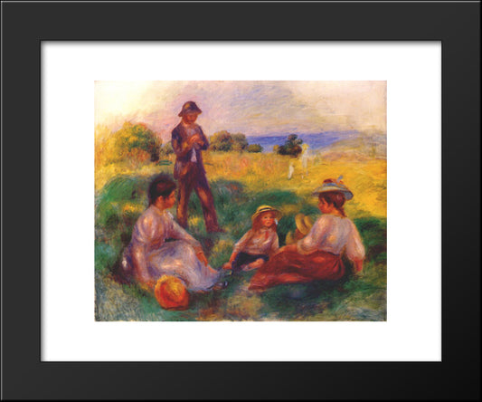 Party In The Country At Berneval 20x24 Black Modern Wood Framed Art Print Poster by Renoir, Pierre Auguste