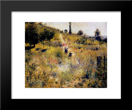 Path Leading Through Tall Grass 20x24 Black Modern Wood Framed Art Print Poster by Renoir, Pierre Auguste