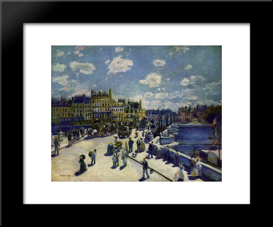Pont Neuf 20x24 Black Modern Wood Framed Art Print Poster by Renoir, Pierre Auguste