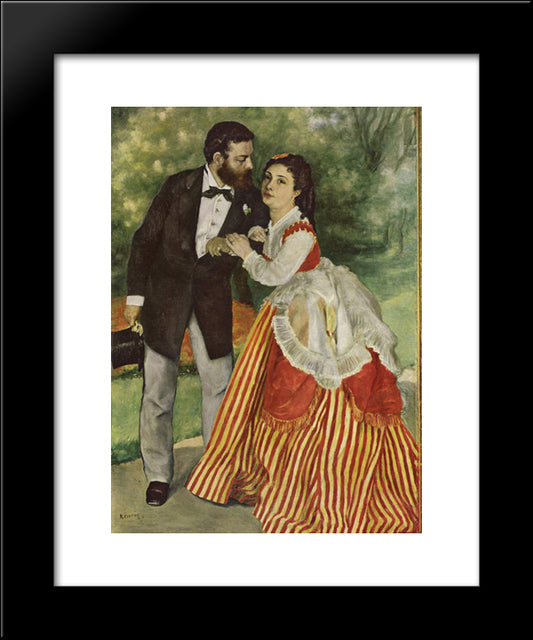 Portrait Of The Couple Sisley 20x24 Black Modern Wood Framed Art Print Poster by Renoir, Pierre Auguste